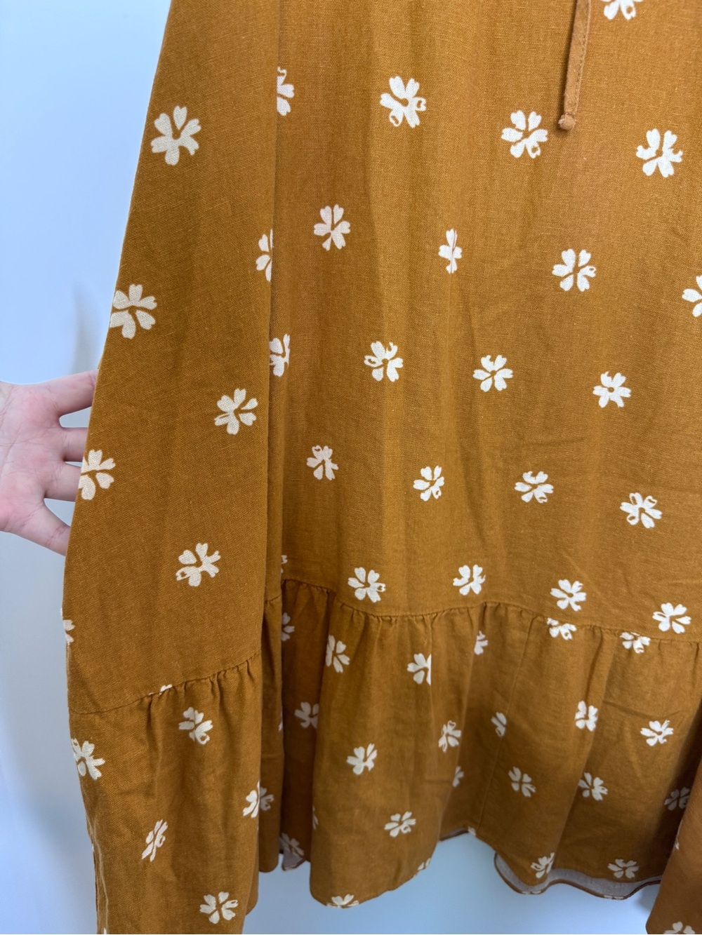 Sonoma Mustard Floral Tiered Midi Dress - Picture 3 of 7
